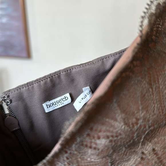 House of CB L D-DD  'Safran' Mocha Corset Midi Dress NWOT - Picture 7 of 13